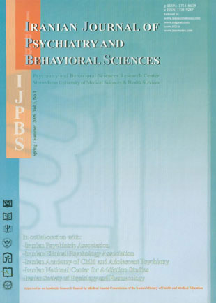 Psychiatry and Behavioral Sciences - Volume:3 Issue: 1, Jun 2009