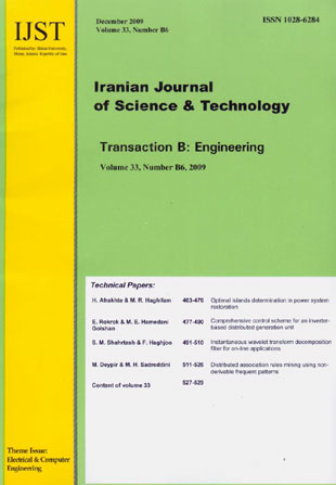 science and Technology (B: Engineering) - Volume:33 Issue: 6, Dec2009