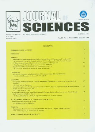 Sciences, Islamic Republic of Iran - Volume:21 Issue: 1, Winter 2010