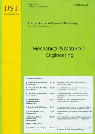 science and Technology (B: Engineering) - Volume:34 Issue: 2, Apr 2010