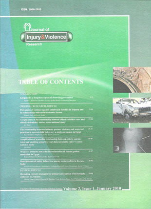 Injury and Violence Research - Volume:2 Issue: 1, Jan 2010