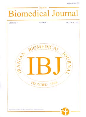 Iranian Biomedical Journal - Volume:7 Issue: 4, Oct 2003