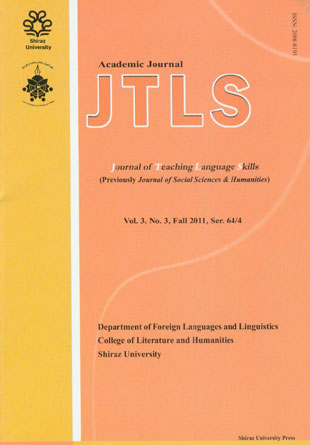Teaching English as a Second Language Quarterly - Volume:3 Issue: 3, Autumn 2011