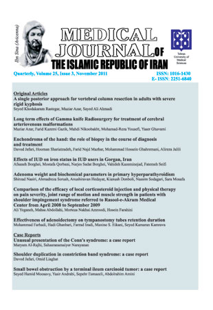Medical Journal Of the Islamic Republic of Iran - Volume:25 Issue: 3, Autumn 2011