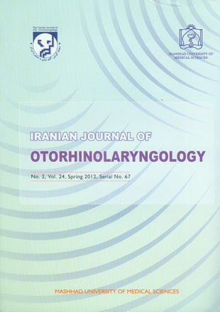 Otorhinolaryngology - Volume:24 Issue: 2, Spring-2012