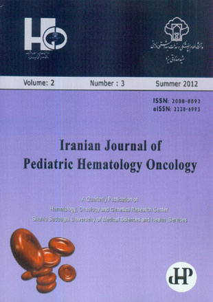 Pediatric Hematology and Oncology - Volume:2 Issue: 3, Summer 2012