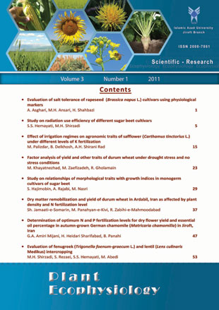 Plant Ecophysiology - Volume:3 Issue: 1, 2011
