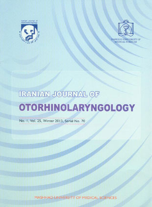 Otorhinolaryngology - Volume:25 Issue: 1, Winter 2013