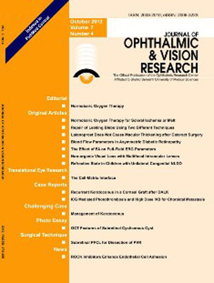 Ophthalmic and Vision Research - Volume:7 Issue: 4, Oct-Dec 2012