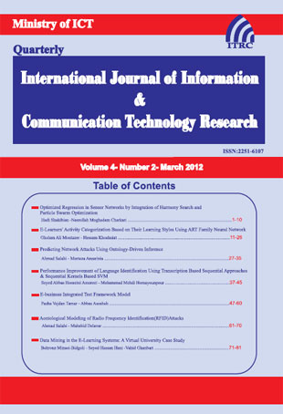 Information and Communication Technology Research - Volume:4 Issue: 2, Spring 2012