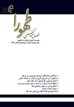 پژوهش نامه اسلامی زنان و خانواده - سال پنجم شماره 13 (تابستان 1391)