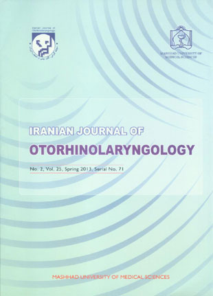 Otorhinolaryngology - Volume:25 Issue: 2, Spring 2013