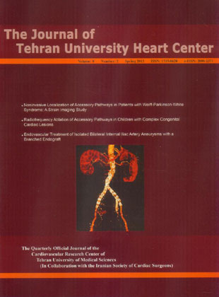 Tehran University Heart Center - Volume:8 Issue: 2, Apr 2013