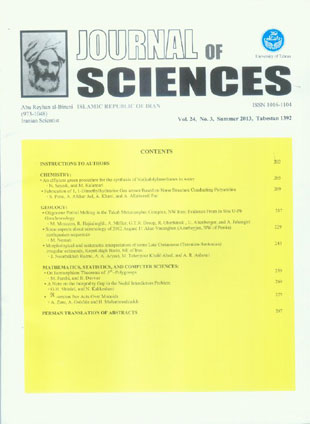 Sciences, Islamic Republic of Iran - Volume:24 Issue: 3, Summer 2013