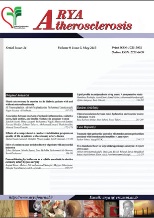 Arya Atherosclerosis - Volume:9 Issue: 3, May 2013