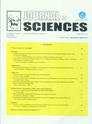 Sciences, Islamic Republic of Iran - Volume:24 Issue: 2, Spring 2013