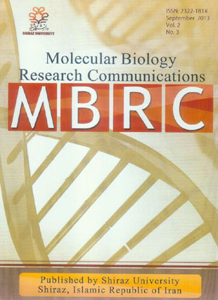 Molecular Biology Research Communications - Volume:2 Issue: 3, Sep 2013