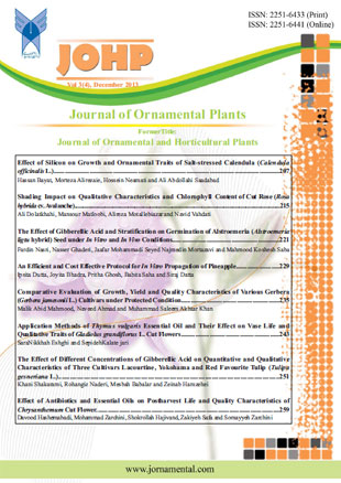 Ornamental Plants - Volume:3 Issue: 4, Autumn 2013