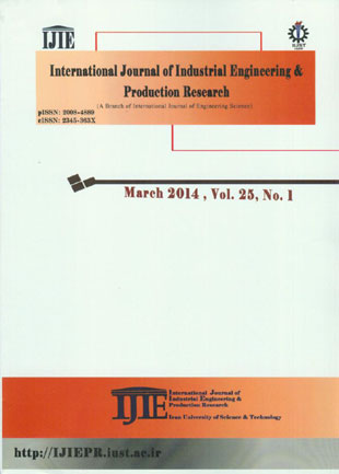 Industrial Engineering and Productional Research - Volume:25 Issue: 1, Mar 2014