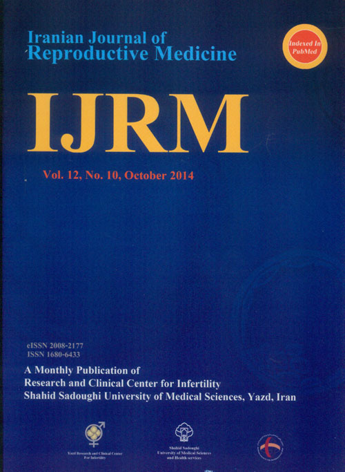 Reproductive BioMedicine - Volume:12 Issue: 10, Oct 2014
