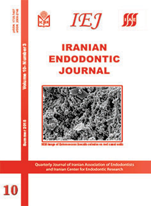 Iranian Endodontic Journal - Volume:10 Issue: 3, Summer 2015