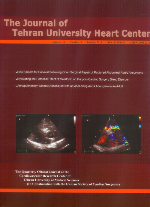 Tehran University Heart Center - Volume:10 Issue: 3, Jul 2015