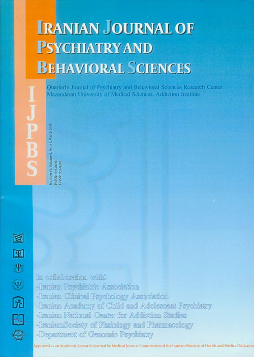 Psychiatry and Behavioral Sciences - Volume:9 Issue: 1, Mar 2015