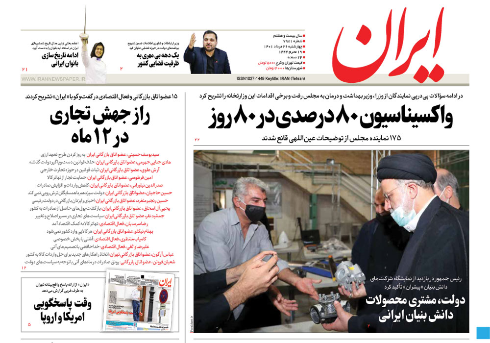 روزنامه ایران، شماره 7981