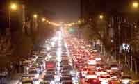 ترافیک چهارشنبه شب تهران پس از وقوع زلزله / عکس: ایسنا